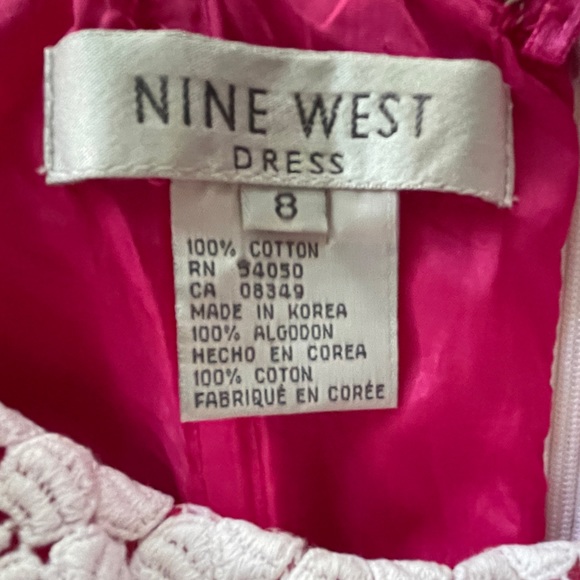 Nine West strapless lace on pink dress size 8 - Picture 3 of 3